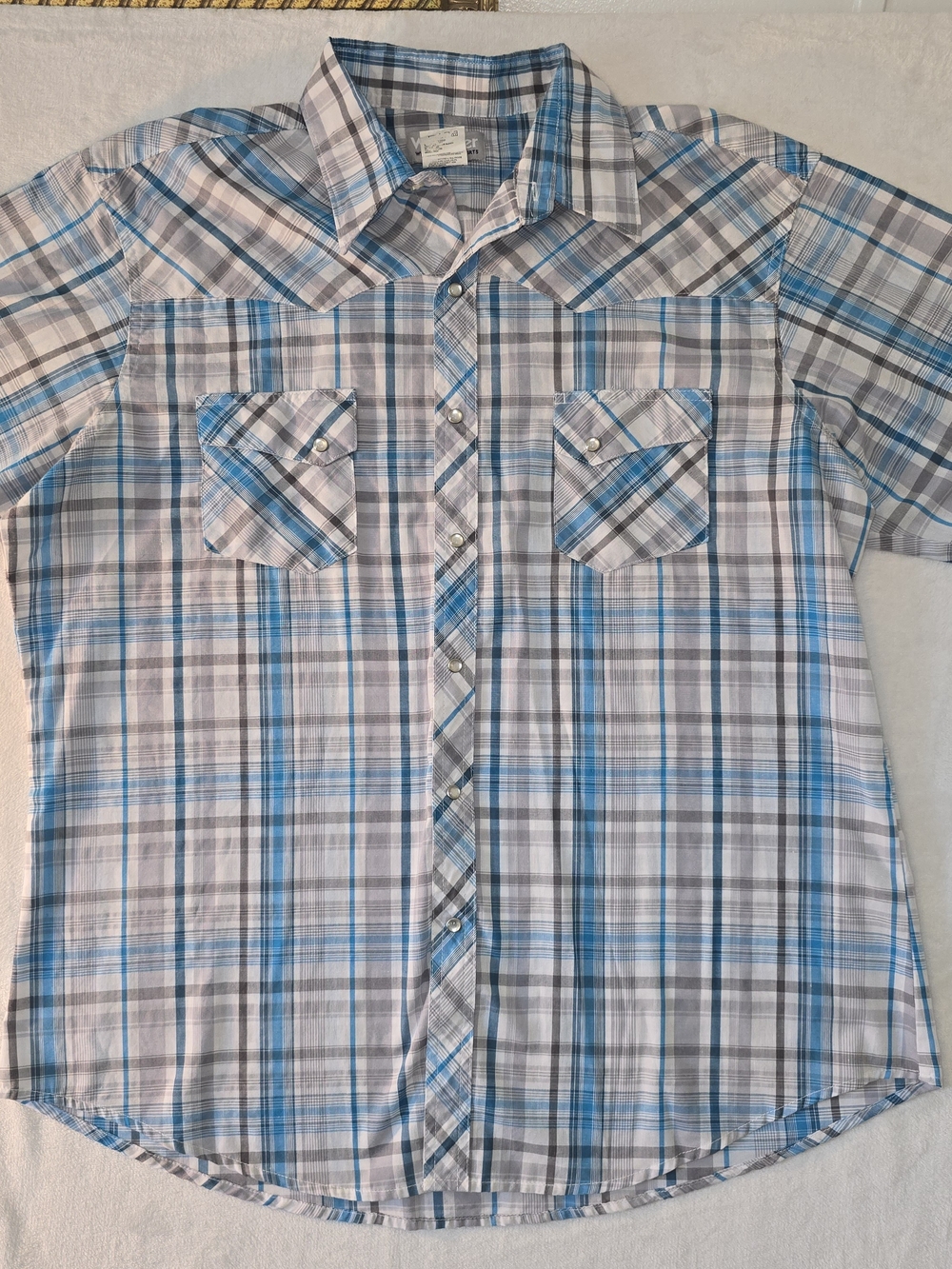 Wrangler Wrancher Shirt / Western / Pearl Snaps / Size XL Mens